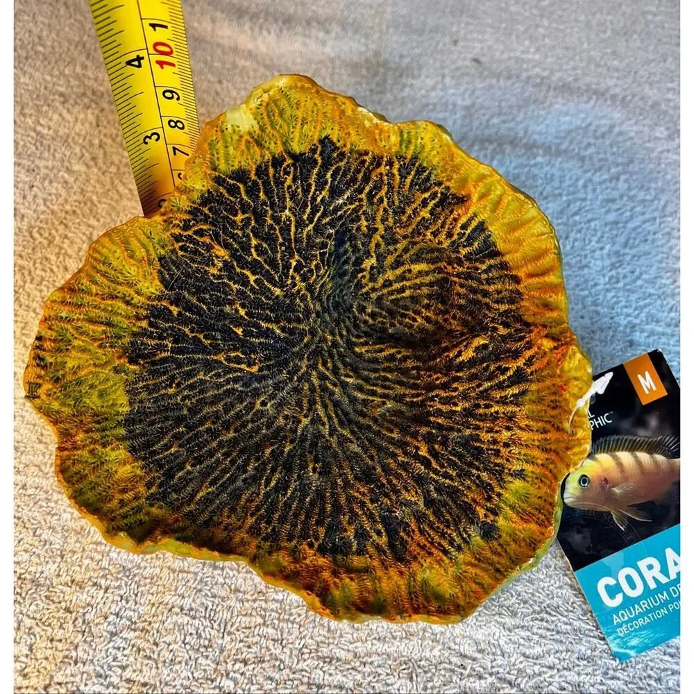 National Geographic Brand Artificial Plate Coral Fish Aquarium Decor New W/Tags